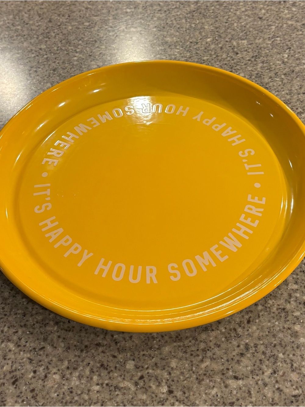 Summer Fun Serving Tray with "It's Happy Hour Somewhere" 14.5 diameter Farmhouse